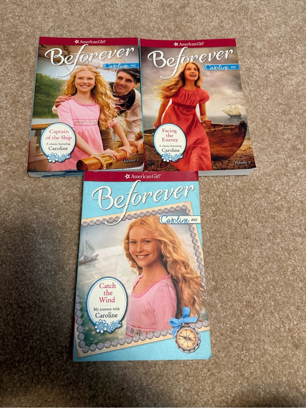 Lot of 3 paperback books American Girl Beforever Caroline Abbott